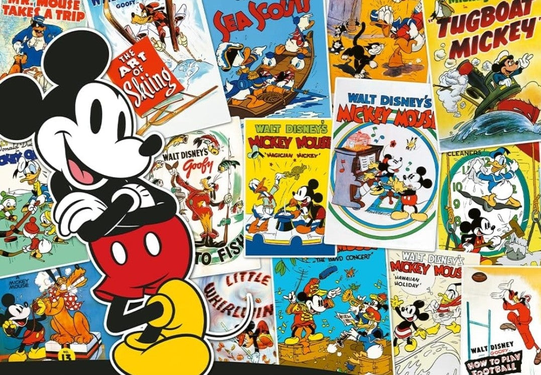 Puzzle Disney Trefl 1000 pièces Mickey collage retro