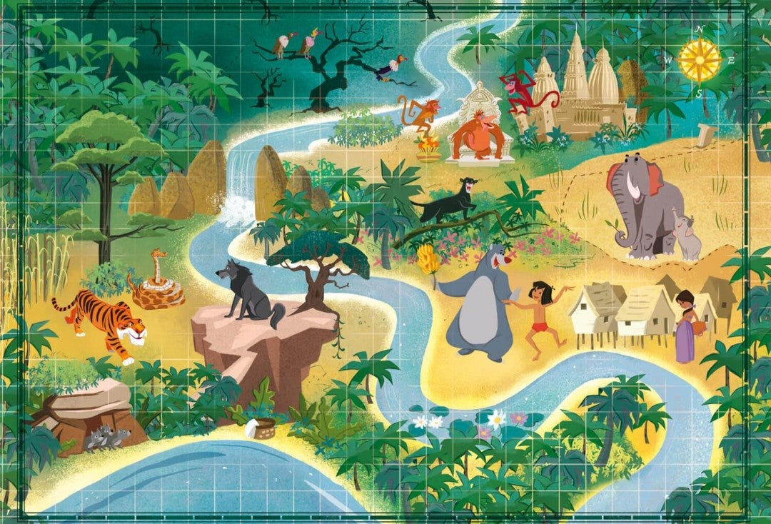 Puzzle Disney Clementoni 1000 pièces Le livre de la jungle Story Maps