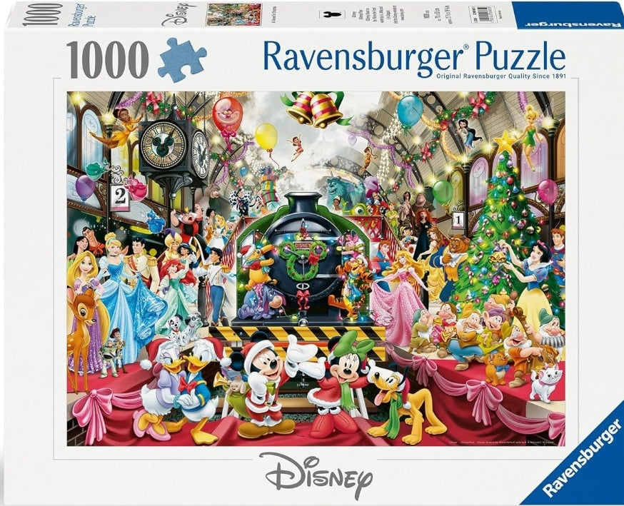 Puzzle Disney Ravensburger 1000 pièces Train de Noël - Tous à bord