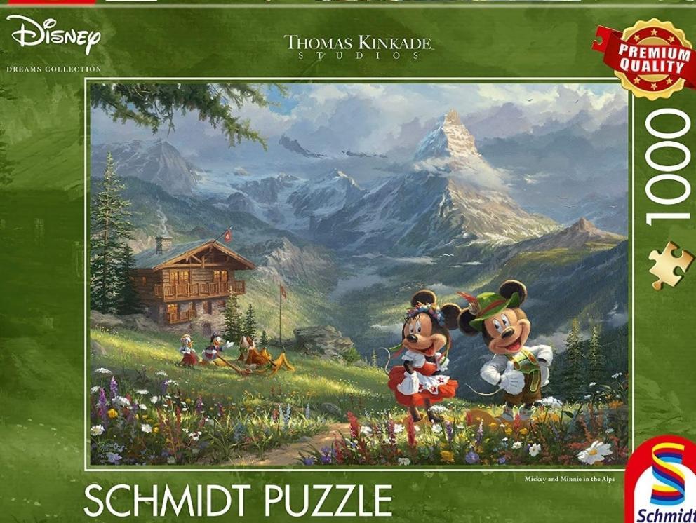 Puzzle Disney Schmidt 1000 pièces Mickey et Minnie dans les Alpes