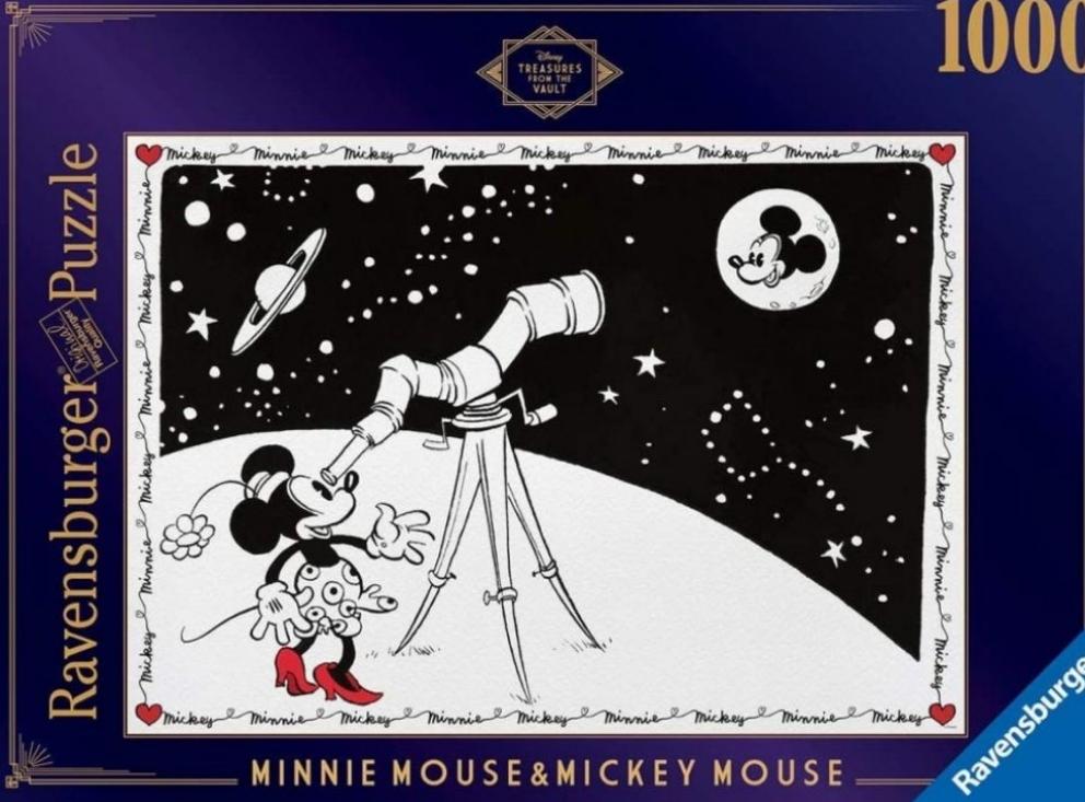 Puzzle Disney Ravensburger 1000 pièces Mickey et Minnie sur la lune