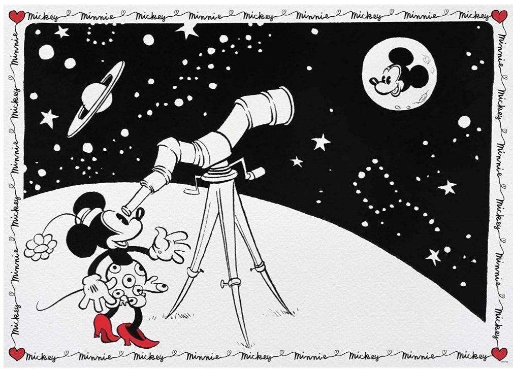 Puzzle Disney Ravensburger 1000 pièces Mickey et Minnie sur la lune