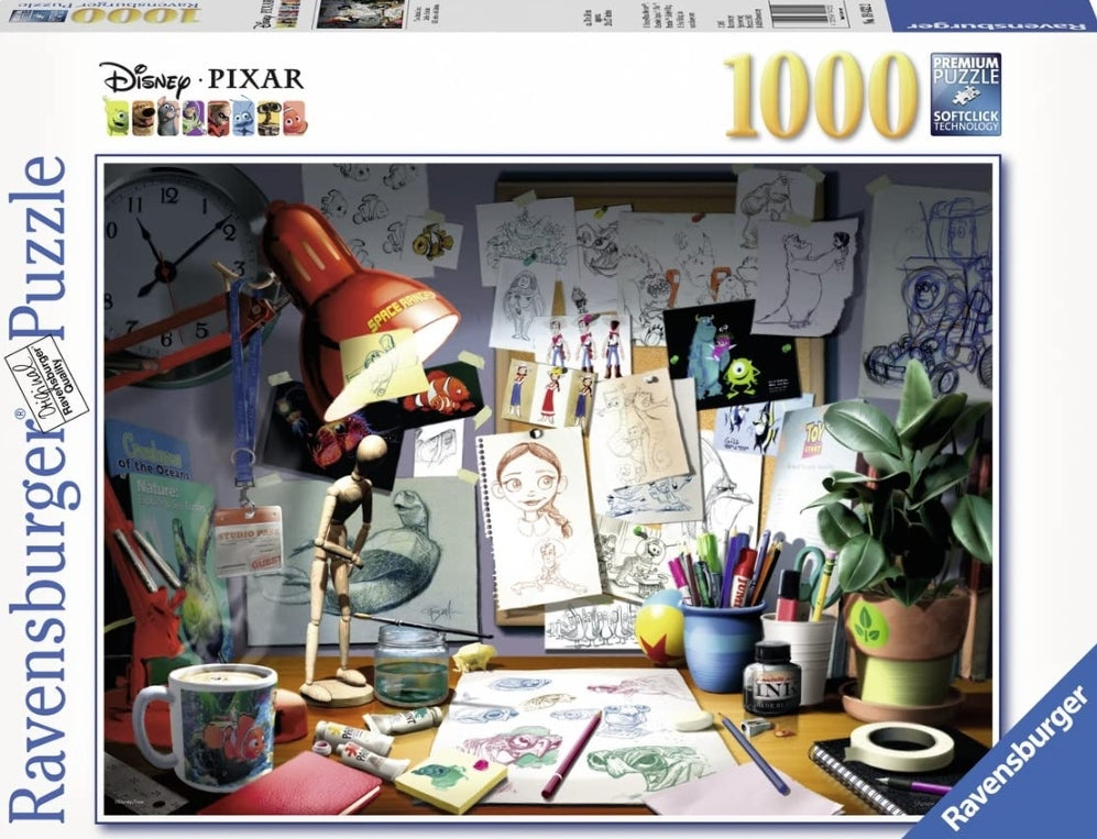 Puzzle Disney Pixar Ravensburger 1000 pièces Le bureau d'artiste