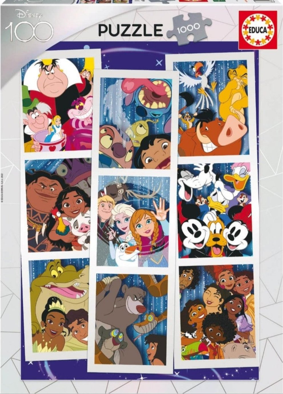 Puzzle Disney Educa 1000 pièces Collage 100 ans